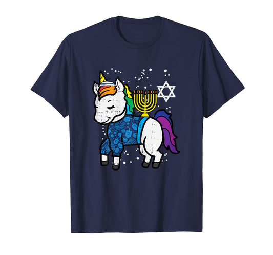 Jew Unicorn Hanukkah Chanukah Jewish Girls Kids Toddler T-Shirt