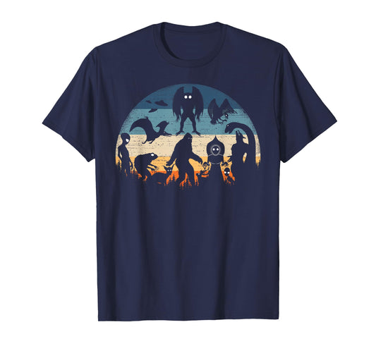 Bigfoot Loch Ness Monster Mothman And Aliens Vintage Cryptid T-Shirt