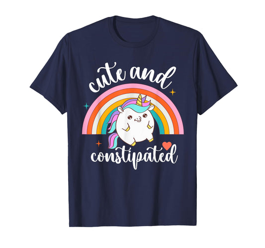 Funny Constipation IBS-C Tummy Ache Cute Constipated Unicorn T-Shirt