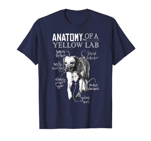 Anatomy of a Yellow Lab Chalkboard, Labrador Retriever Lover T-Shirt