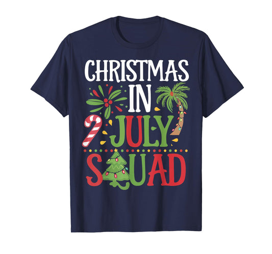 Christmas in July Squad Family Tee Beach Vacation Summer T-Shirt
