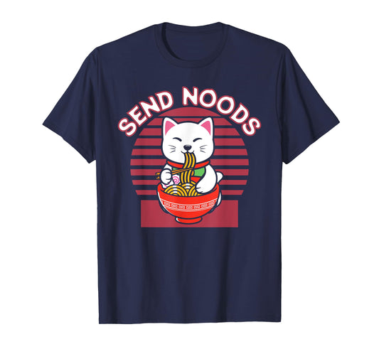 Noodles Japan Cat Japanese Ramen Anime Send Noods T-Shirt