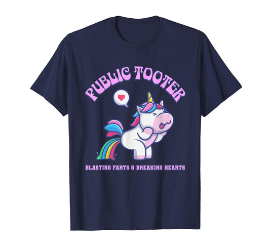 Public Tooter Funny Inappropriate Embarrassing Unicorn Humor T-Shirt