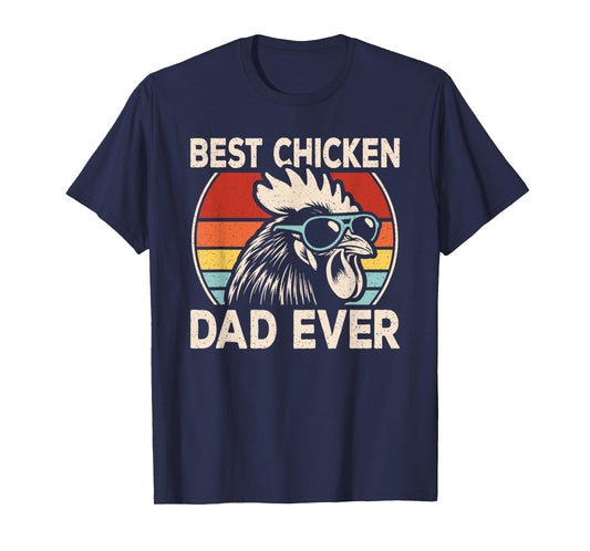 Best Chicken Dad Ever Retro Chicken Lover Rooster Men Boys T-Shirt