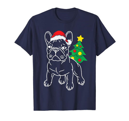 Funny French Bulldog Dog Puppy Christmas Tree Xmas Pajama Men Women Kids T-Shirt