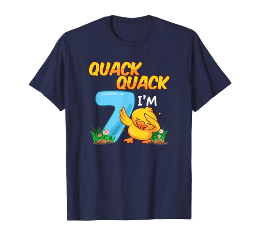 7 Year Old Gifts Boys Girls Teens Dabbing Duck 7th Birthday T-Shirt