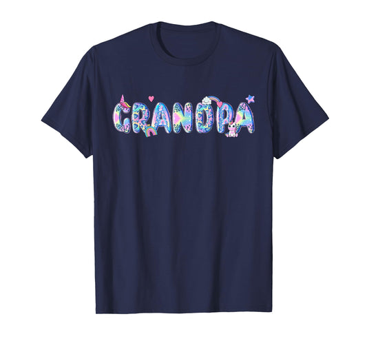 Grandpa Birthday Squad Matching Unicorn Family Party T-Shirt