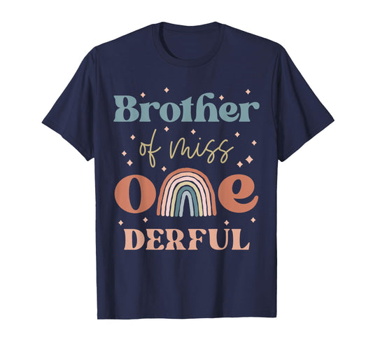 Brother Miss Onederful Boho Rainbow Daughter First Birthday T-Shirt