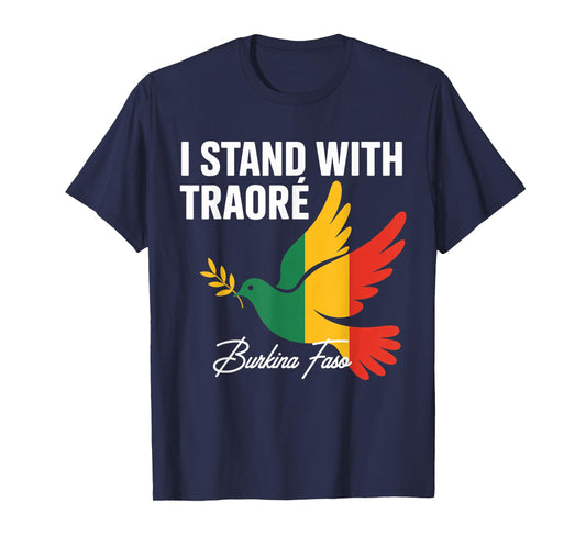 I Stand With Burkina Faso-Ibrahim Traoré Retro Bird T-Shirt
