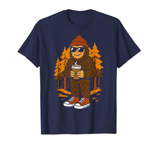 Bigfoot Sasquatch Hipster Men Women Kids Funny Halloween T-Shirt
