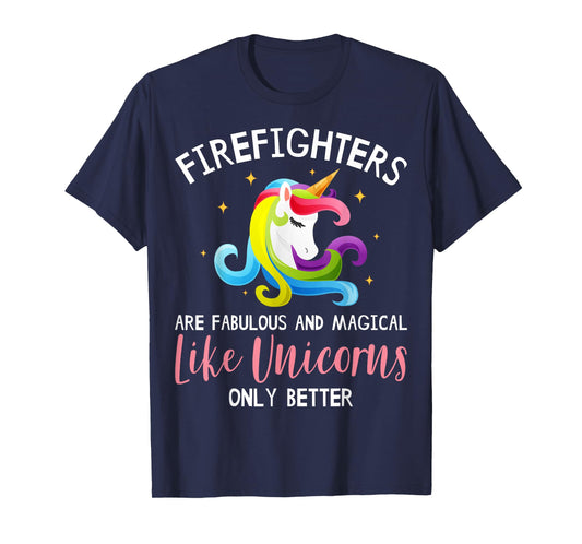 Firefighter Unicorn Apparel - Funny Cute Firefighters Design T-Shirt