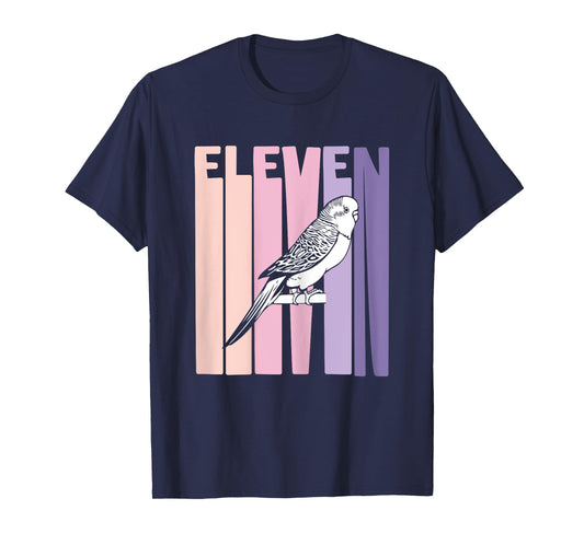 11 Year Old Budgie Parakeet Lover Birthday Girl 11th B-Day T-Shirt