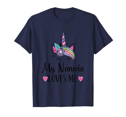 Kids My Nonnie Loves Me Granddaughter Unicorn T-Shirt
