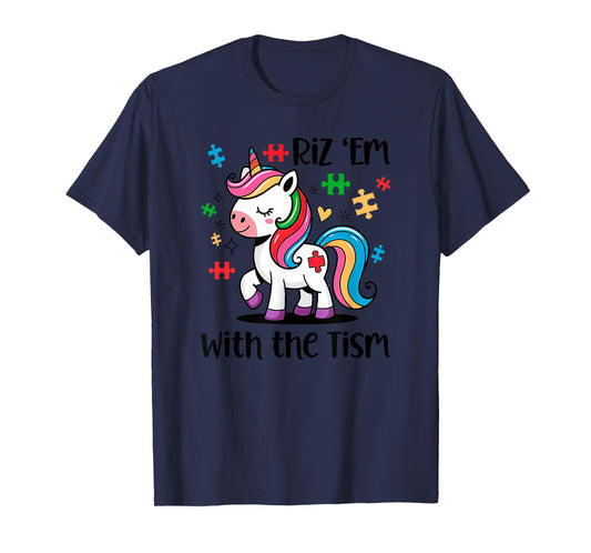Riz 'Em with the Tism Unicorn Tee for Kids T-Shirt