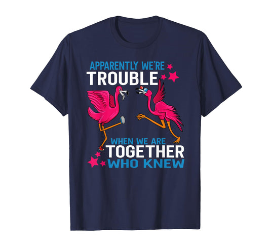 Apparently We Are Trouble When We Are Together Flamingo T-Shirt