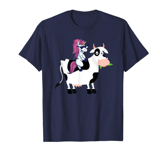 Unicorn Cow Shirt Funny Unicorn Riding Cow TShirt Gift T-Shirt