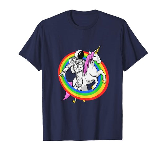 Astronaut Riding Unicorn Shirt Galaxy Space Travel T-Shirt T-Shirt