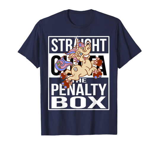Straight outta the Penalty Box Skater Unicorn Roller Derby T-Shirt