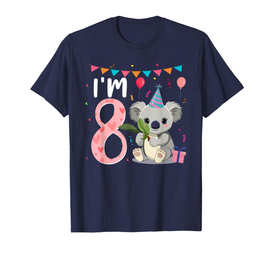 8th Birthday Girl Koala Bear 8 Year Old T-Shirt