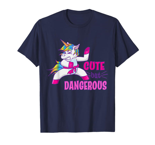 Cute But Dangerous Ninja Karate Taekwondo Kung Fu Unicorn T-Shirt