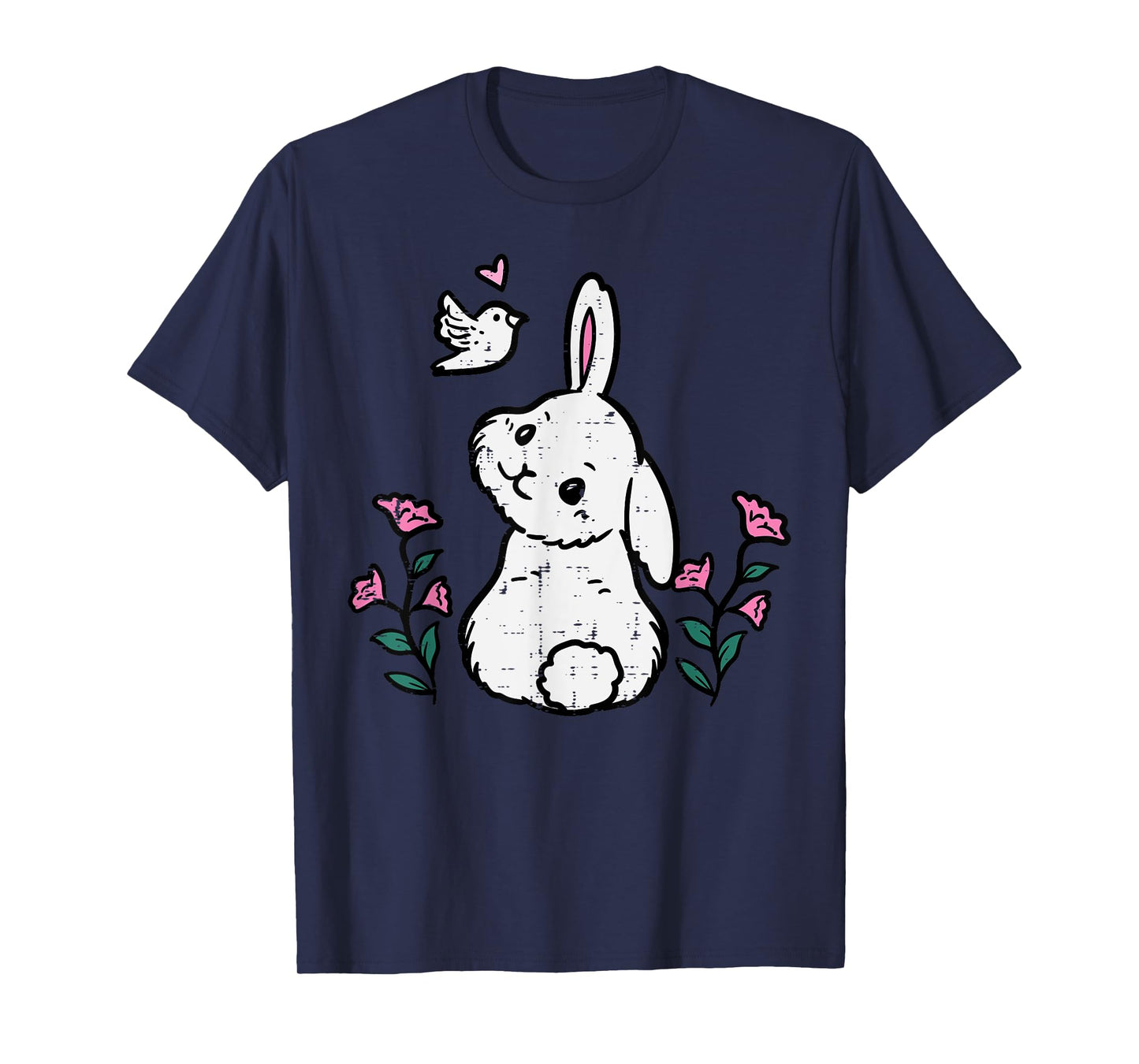 Bunny Bird Flowers Easter Spring Rabbit Women Girls Kids T-Shirt