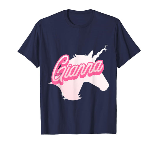 Gianna Name Gift Personalized Unicorn Theme Party T-Shirt