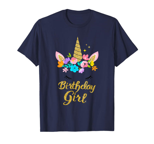 Unicorn Birthday Girl T-Shirt Gift Birthday Present For Girl T-Shirt