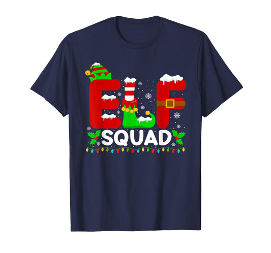 Elf Squad Family Christmas Matching Pajamas Xmas Holiday T-Shirt