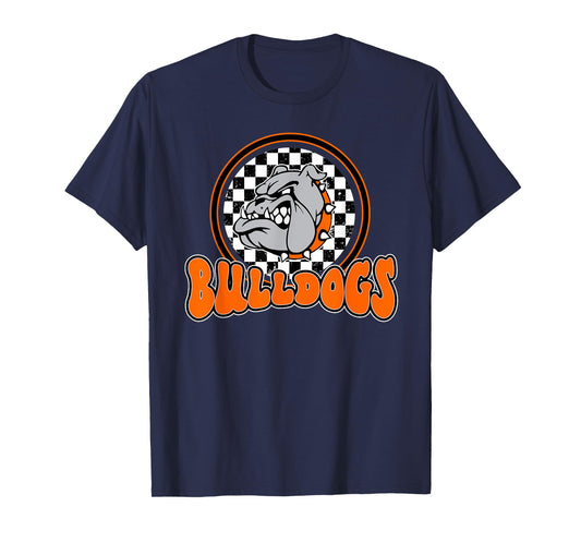 Bulldogs School Spirit Orange Black Retro T-Shirt