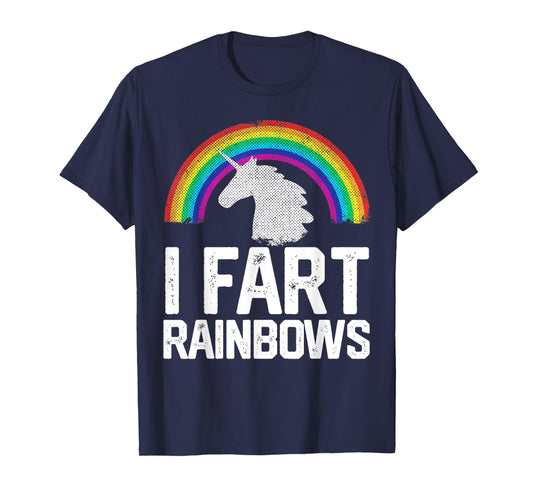 Funny Rainbow Unicorn I FART Gag Gift Joke T Shirt Women Mom T-Shirt