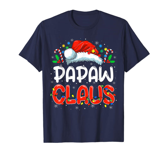 Papaw Claus Christmas Family Matching Pajamas Funny Xmas T-Shirt