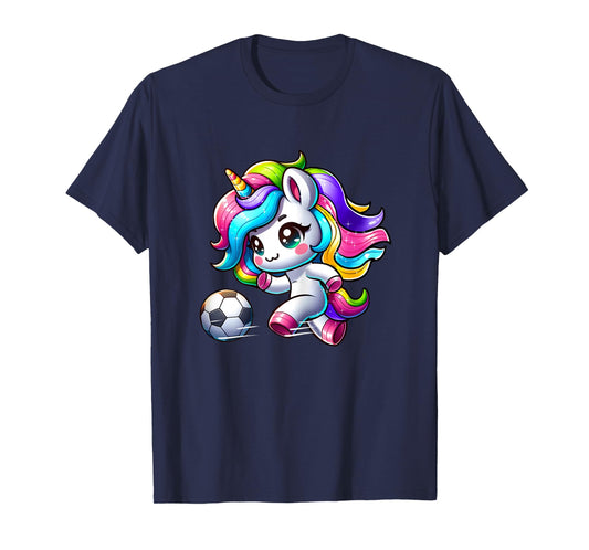Soccer Player Unicorn Girls T-Shirt