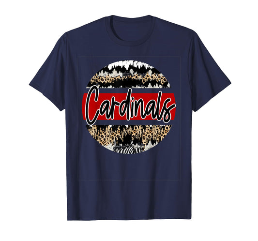 Cardinals Leopard Print School Spirit T-Shirt