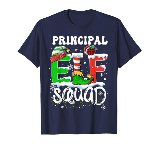 Principal ELF Squad Funny Christmas ELF Kids Teacher Group T-Shirt