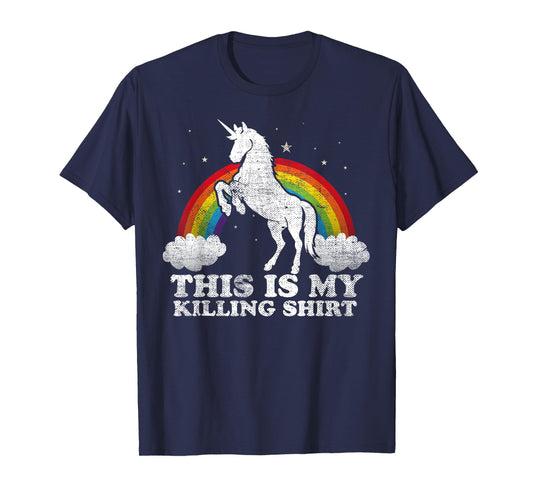 Funny Unicorn This Is My Killing Shirt, Distressed Vintage T-Shirt
