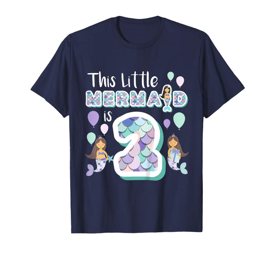 2 Year Old Mermaid Birthday Party Theme Girl 2nd Girls Gift T-Shirt