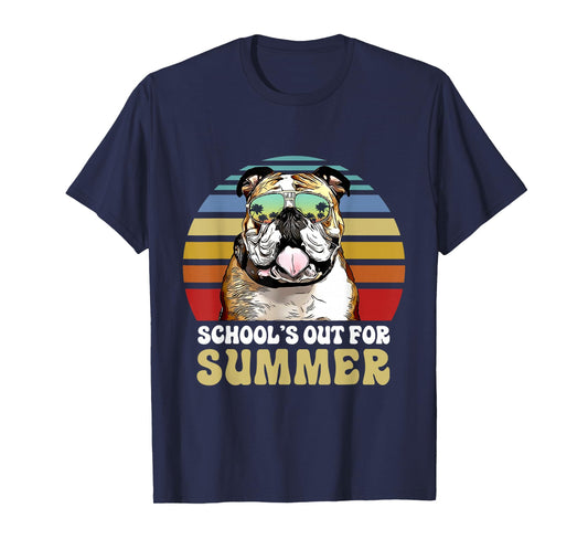 Schools Out for Summer Bulldog Dog Teacher T-Shirt