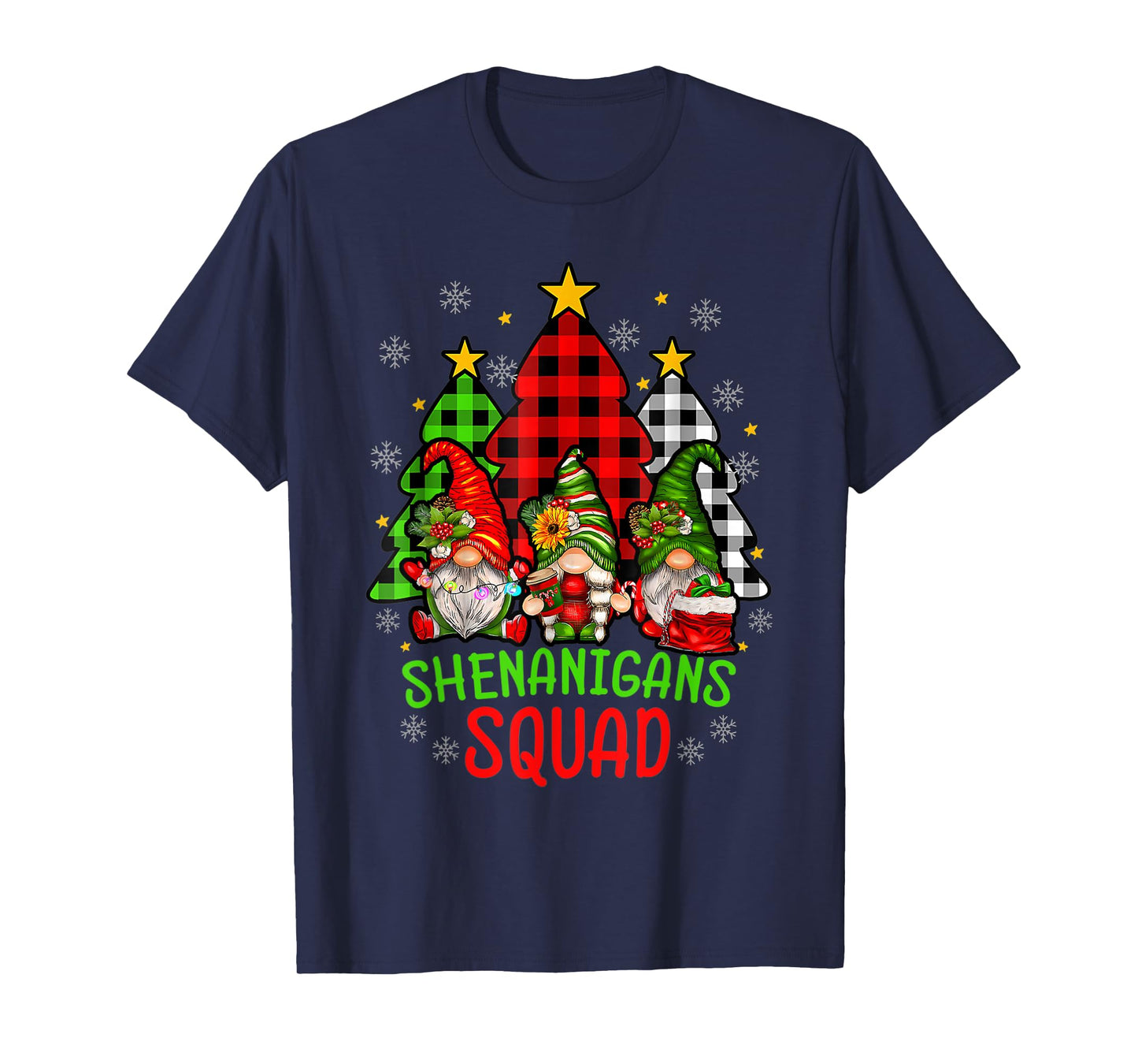 Shenanigans Squad Christmas Gnomes Matching Family Gnome T-Shirt