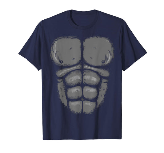 Halloween Gorilla Monkey Belly Chest Costume Men Boy Kid T-Shirt