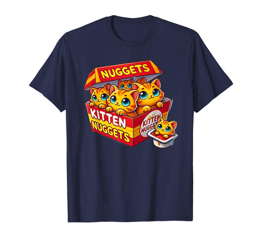 Funny Cat Owner Cute Gifts Kitten Nuggets Cat Lover Gift Food Pun Chicken Nuggets T-Shirt