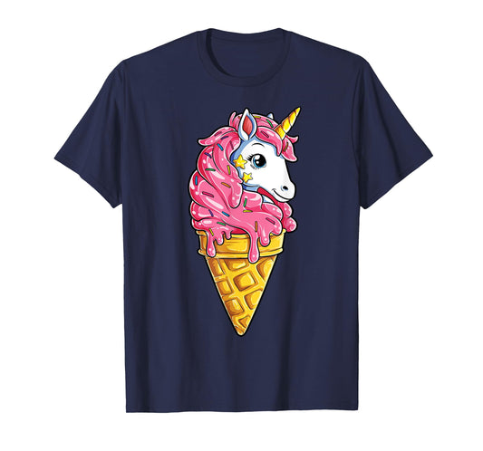 Unicone Unicorn T shirt Ice Cream Cone Rainbow Gifts Girls T-Shirt