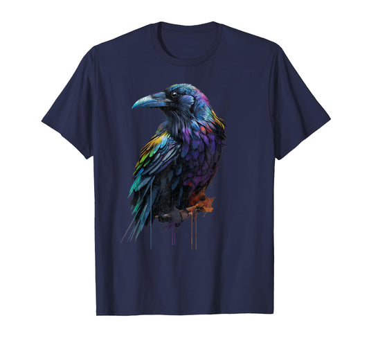 Colorful Cute Raven Crow Birding Bird Animal Lover Retro T-Shirt