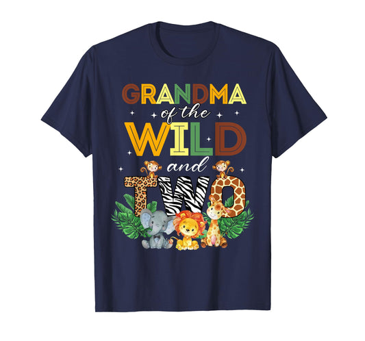 Grandma Of The Wild Two Zoo Birthday Safari Jungle Animal T-Shirt