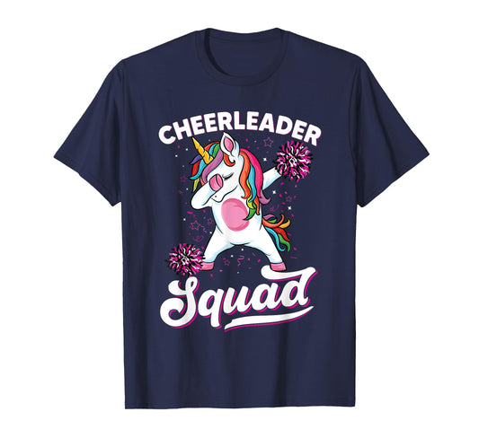 Magical cute dabbing unicorn cheerleader Funny Cheerleading T-Shirt
