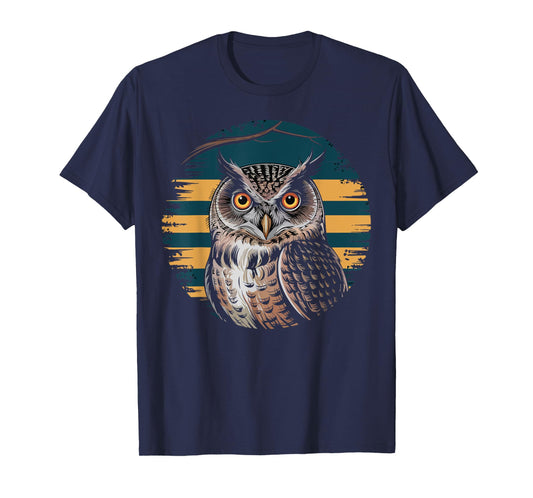 Retro Owl Birdwatching Nature Animal Lover Gifts for Women T-Shirt