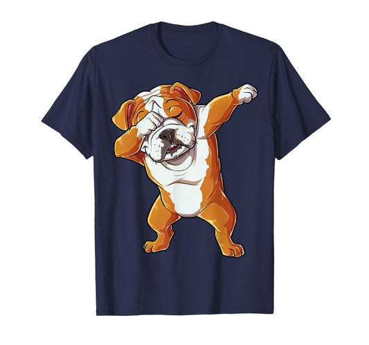 Dabbing English Bulldog T-Shirt Boys Dab Dance Puppy Lover T-Shirt