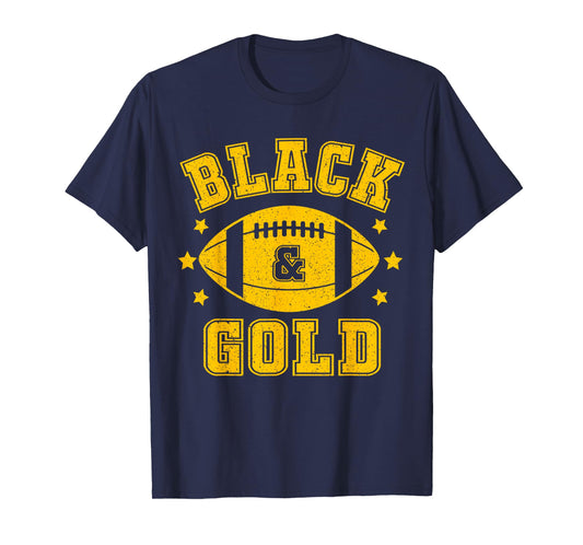 On Gameday Football We Wear Black And Gold School Spirit T-Shirt