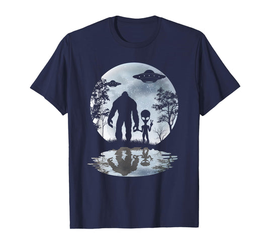 Alien Bigfoot Moon Sasquatch UFO Extraterrestrial Men women T-Shirt