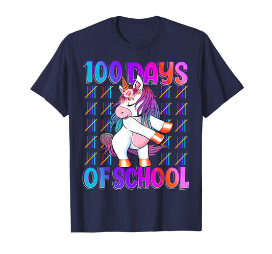 100 Magical Day of School And Still Awesome 100 Days Smarter Unicorn Kids School Shirt Black Unisex Kids T-Shirt Small