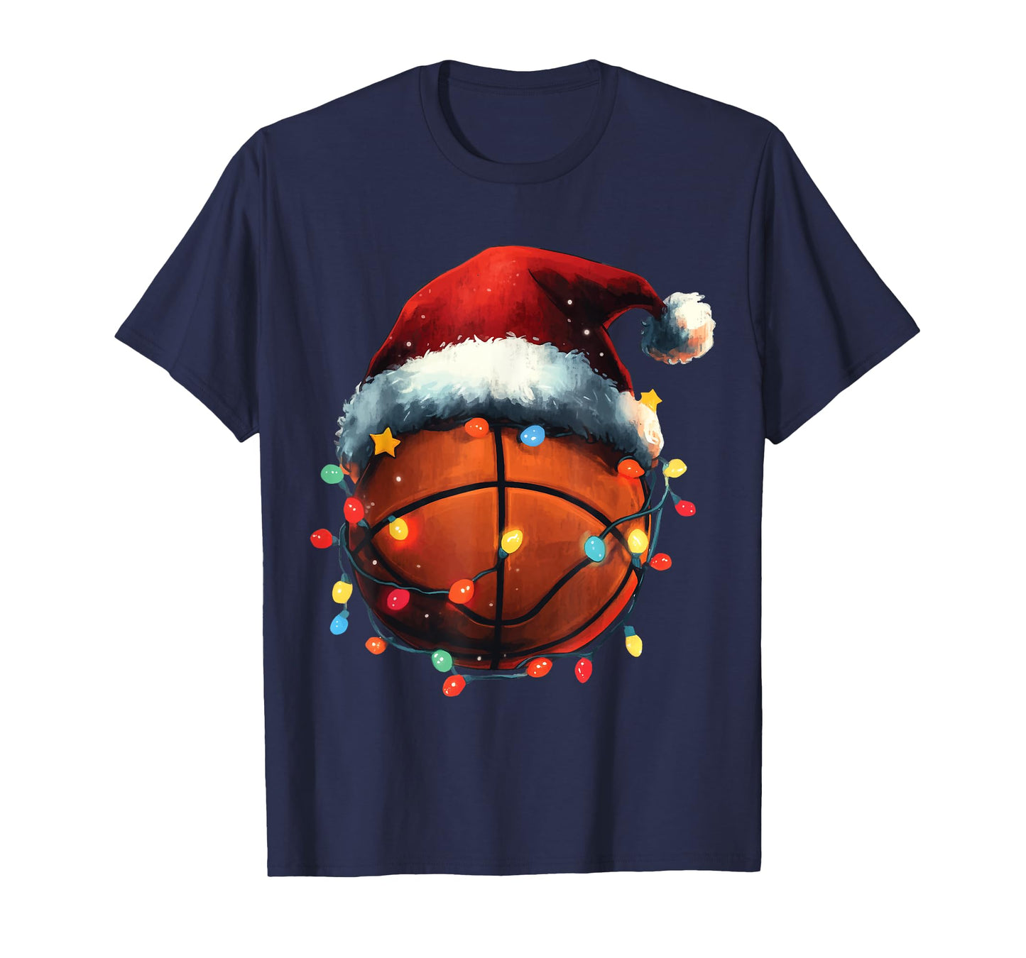 Basketball Player Xmas Santa Hat Basketball Funny Christmas T-Shirt
